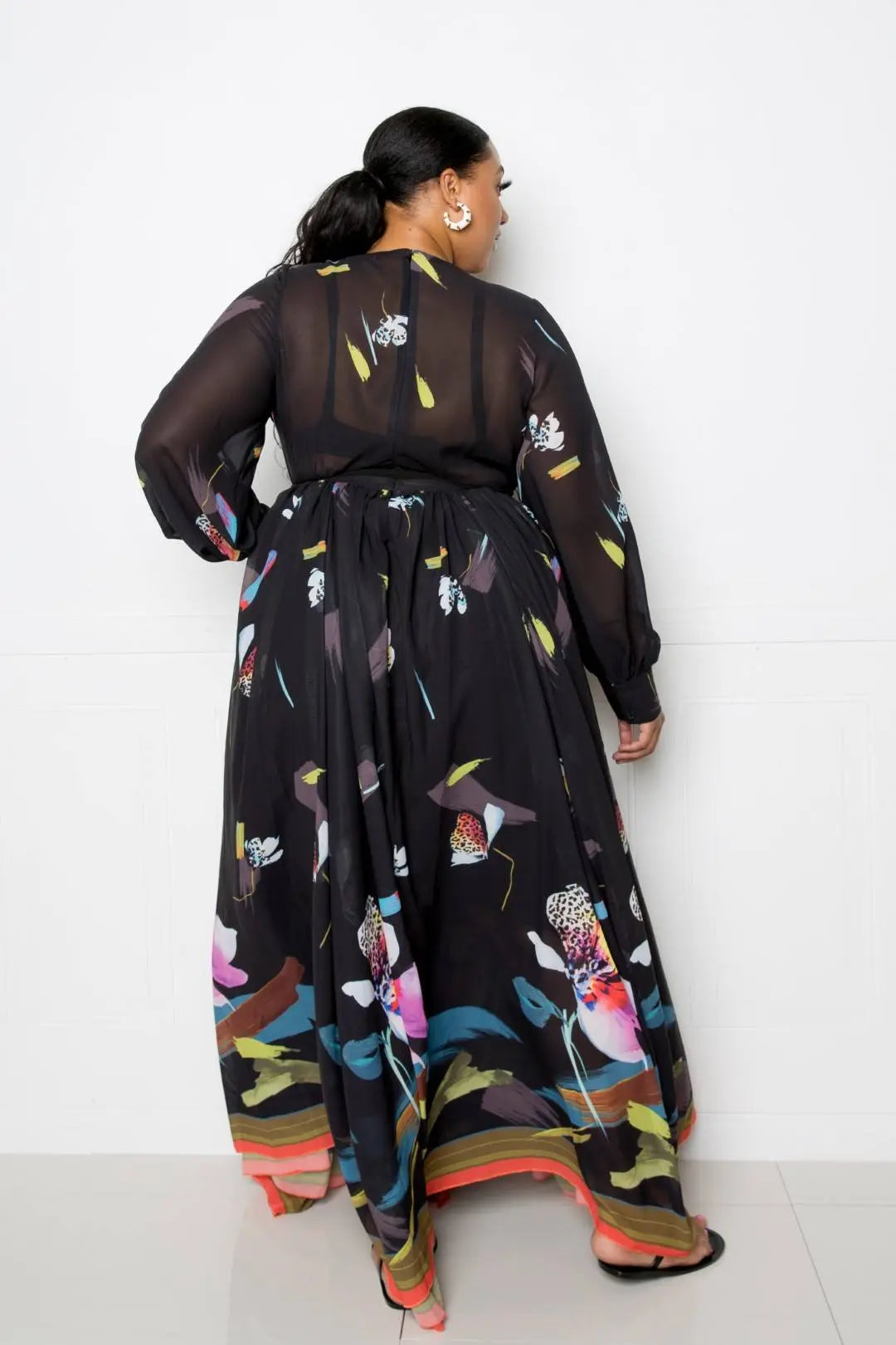 Tropical Print Maxi Dress Blue Zone Planet