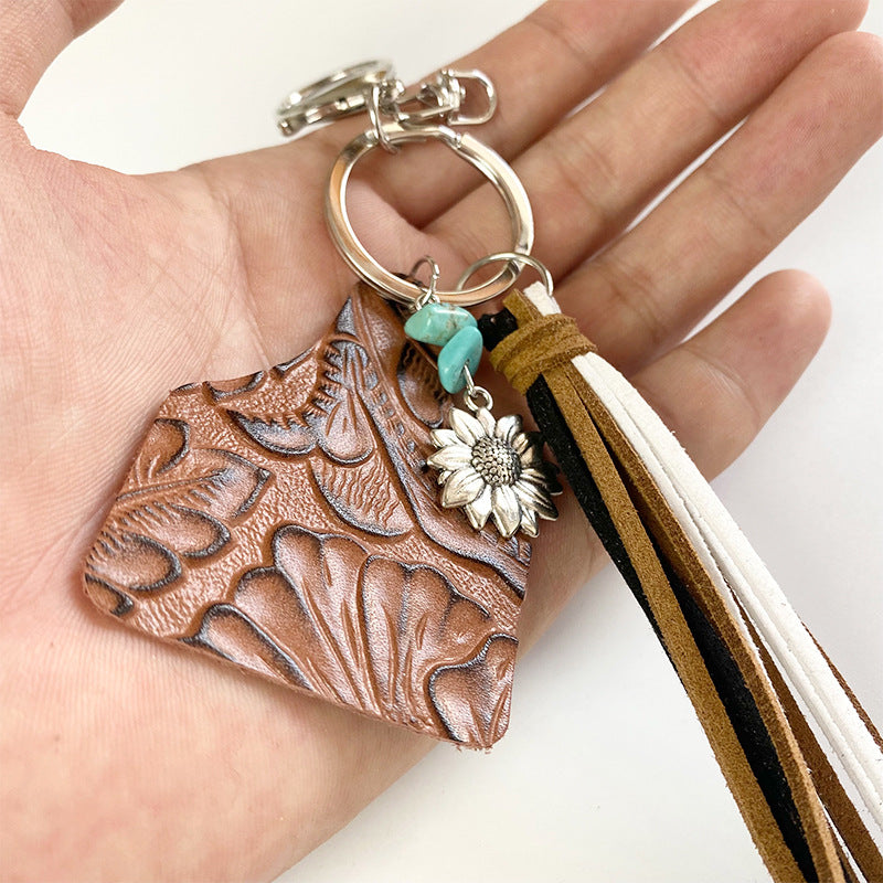 Turquoise Fringe Detail Key Chain BLUE ZONE PLANET