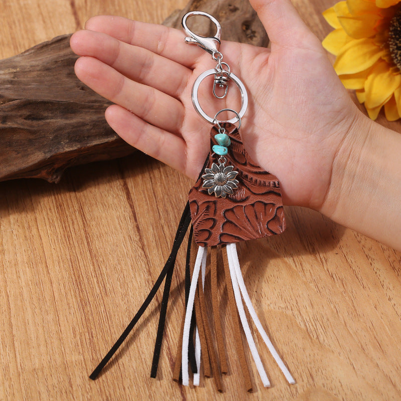 Turquoise Fringe Detail Key Chain BLUE ZONE PLANET