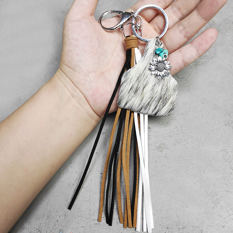 Turquoise Fringe Detail Key Chain BLUE ZONE PLANET