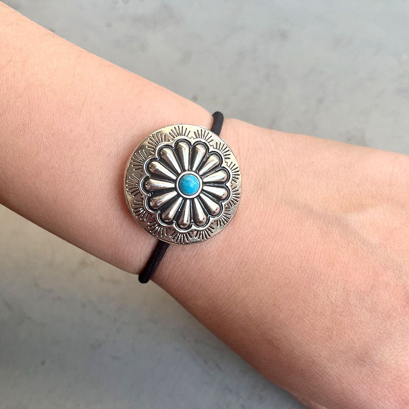 Turquoise Round Shape Hair Rope BLUE ZONE PLANET