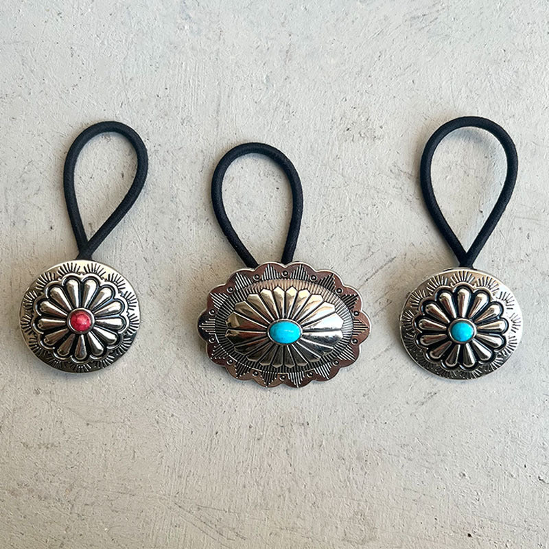Turquoise Round Shape Hair Rope BLUE ZONE PLANET