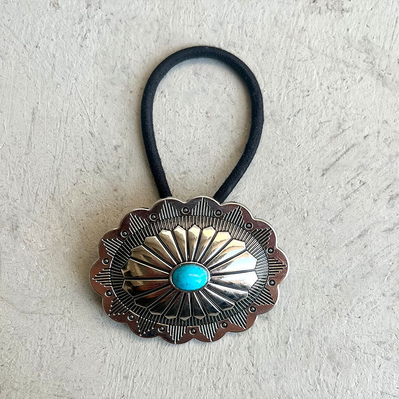 Turquoise Round Shape Hair Rope BLUE ZONE PLANET