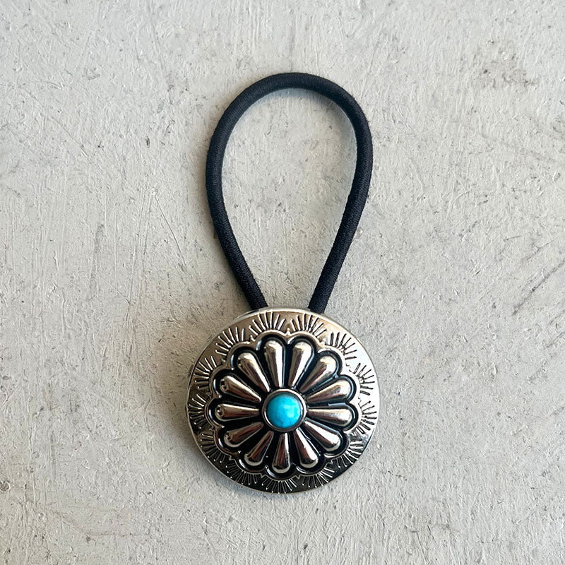 Turquoise Round Shape Hair Rope BLUE ZONE PLANET