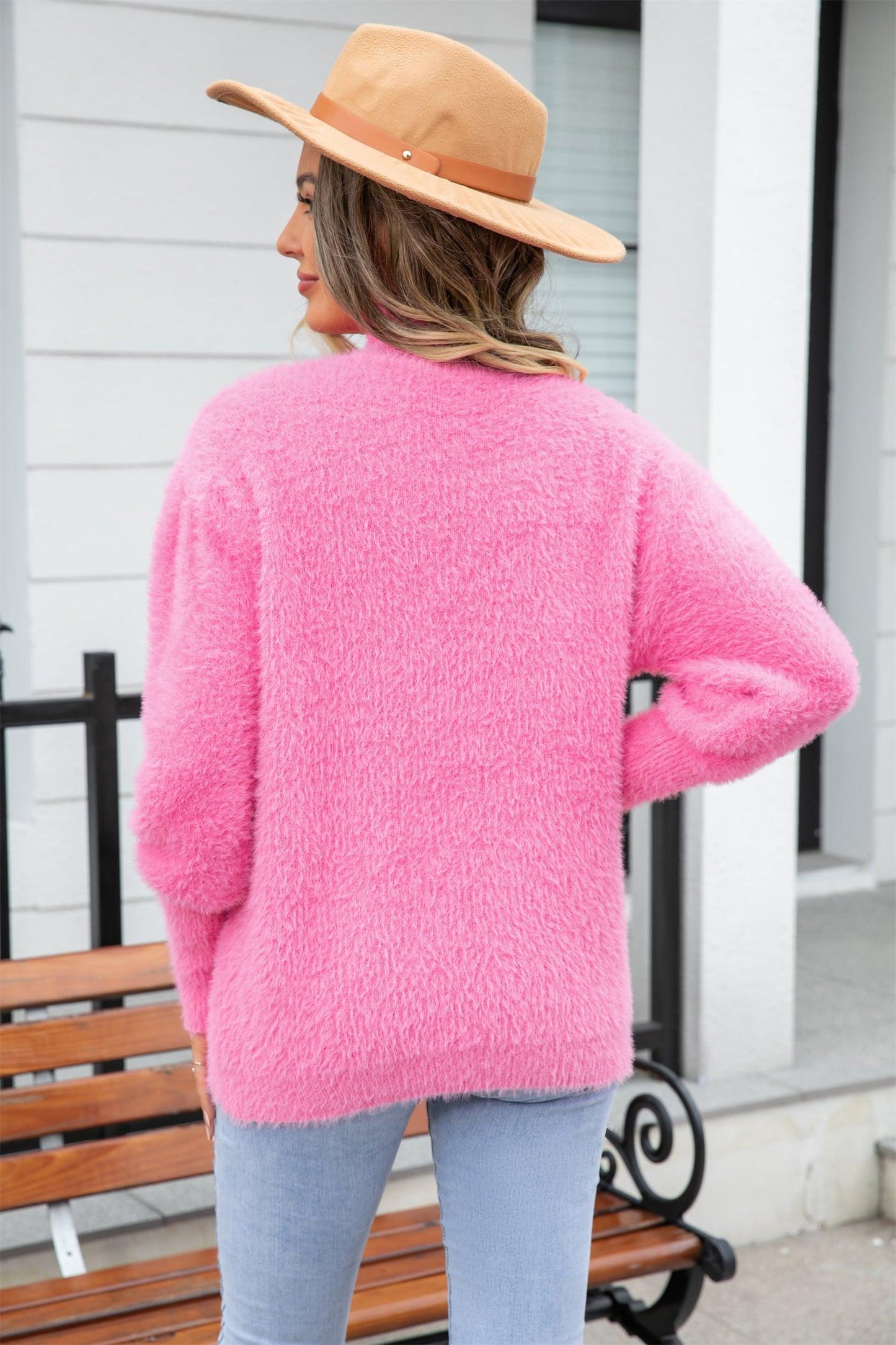 Turtle Neck Long Sleeve Pullover Sweater BLUE ZONE PLANET