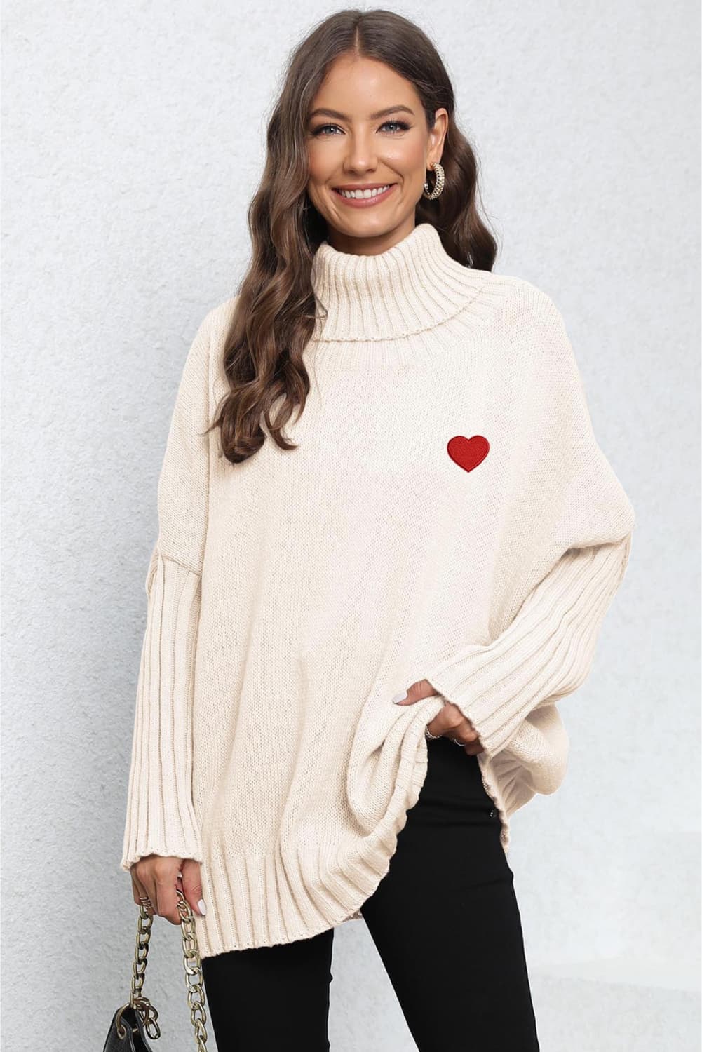 Turtle Neck Long Sleeve Ribbed Sweater BLUE ZONE PLANET