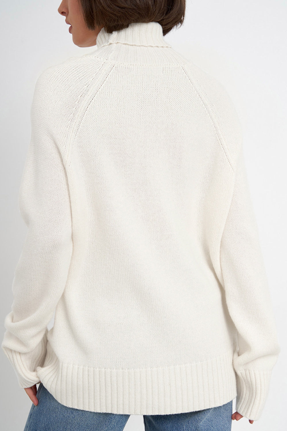 Turtle Neck Raglan Sleeve Sweater BLUE ZONE PLANET