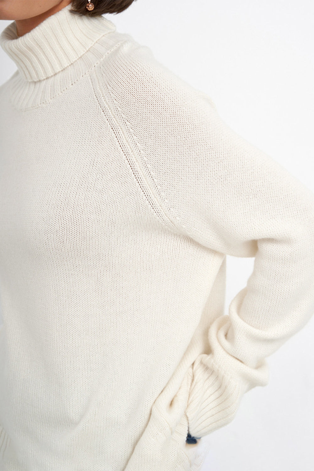 Turtle Neck Raglan Sleeve Sweater BLUE ZONE PLANET