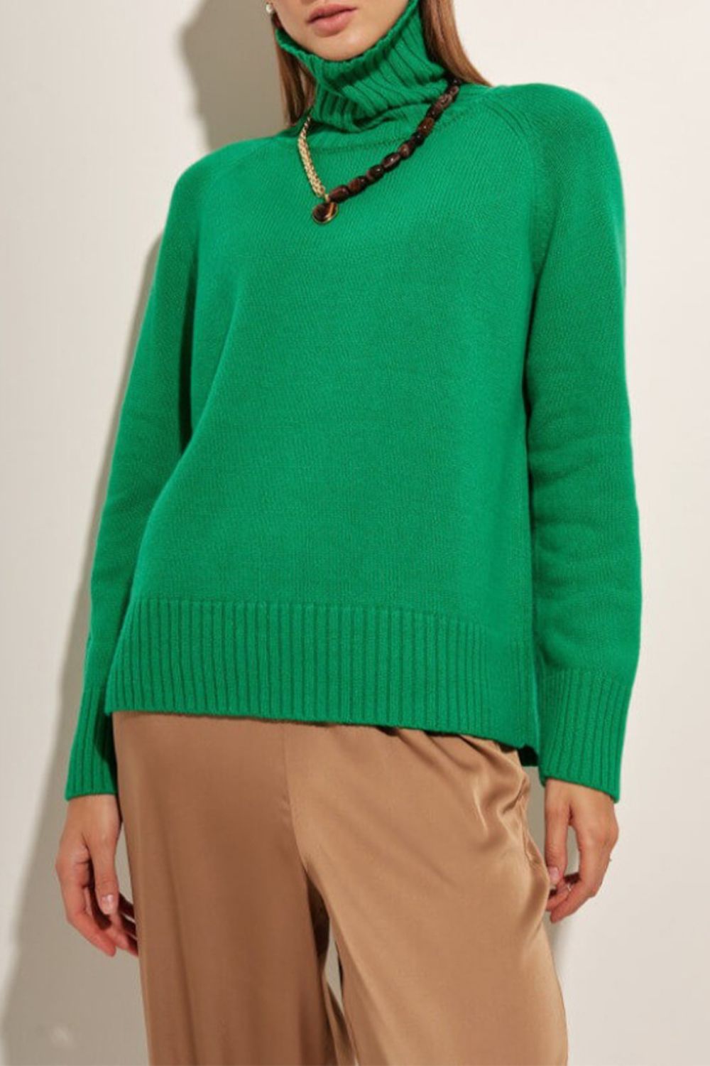 Turtle Neck Raglan Sleeve Sweater BLUE ZONE PLANET