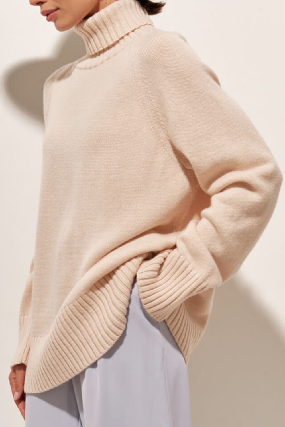 Turtle Neck Raglan Sleeve Sweater BLUE ZONE PLANET