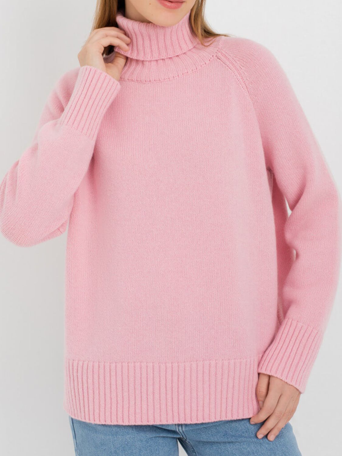 Turtle Neck Raglan Sleeve Sweater BLUE ZONE PLANET