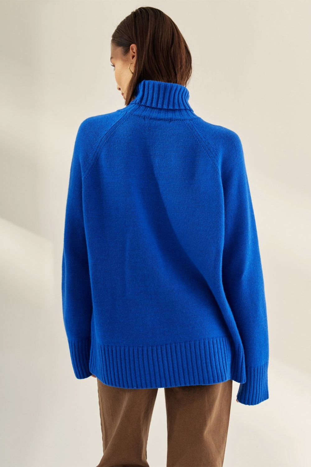 Turtle Neck Raglan Sleeve Sweater BLUE ZONE PLANET