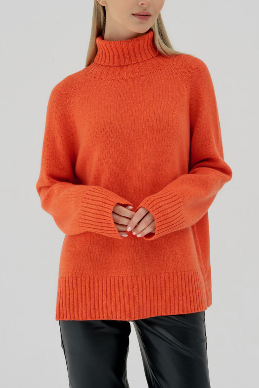 Turtle Neck Raglan Sleeve Sweater BLUE ZONE PLANET