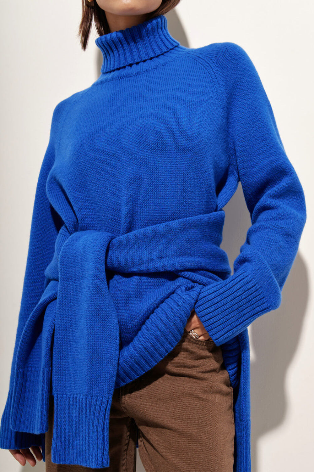 Turtle Neck Raglan Sleeve Sweater BLUE ZONE PLANET