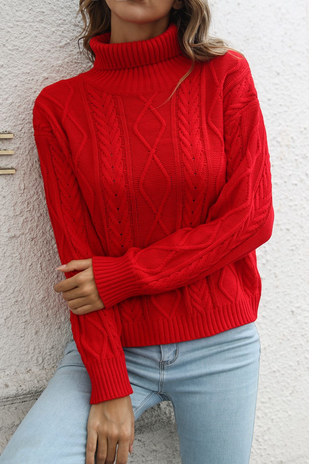 Turtleneck Long Sleeve Sweater BLUE ZONE PLANET