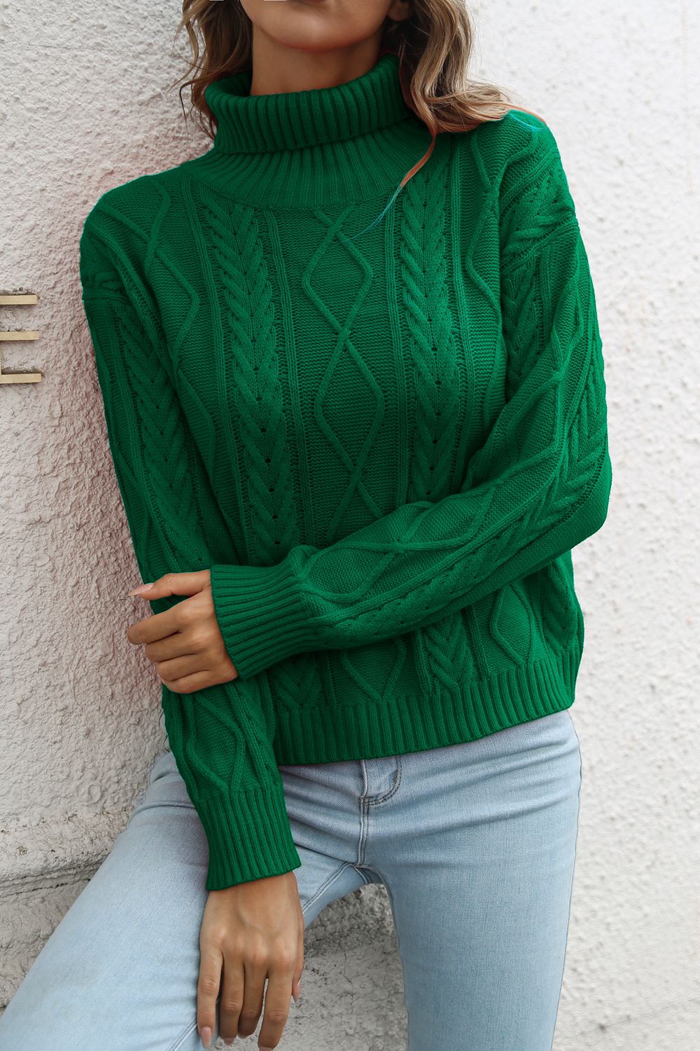Turtleneck Long Sleeve Sweater BLUE ZONE PLANET