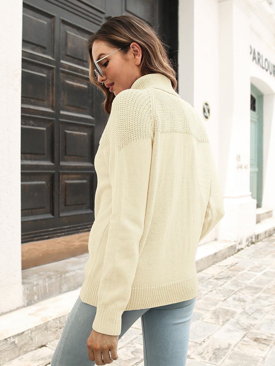 Turtleneck Raglan Sleeve Sweater BLUE ZONE PLANET
