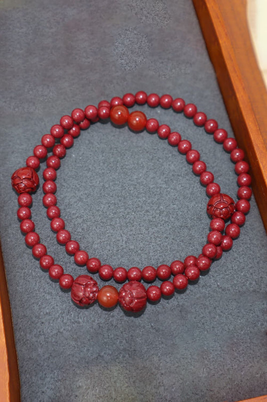 Two-Piece Agate Beaded Bracelet Set in Deep Red-TOPS / DRESSES-[Adult]-[Female]-Deep Red-One Size-2022 Online Blue Zone Planet