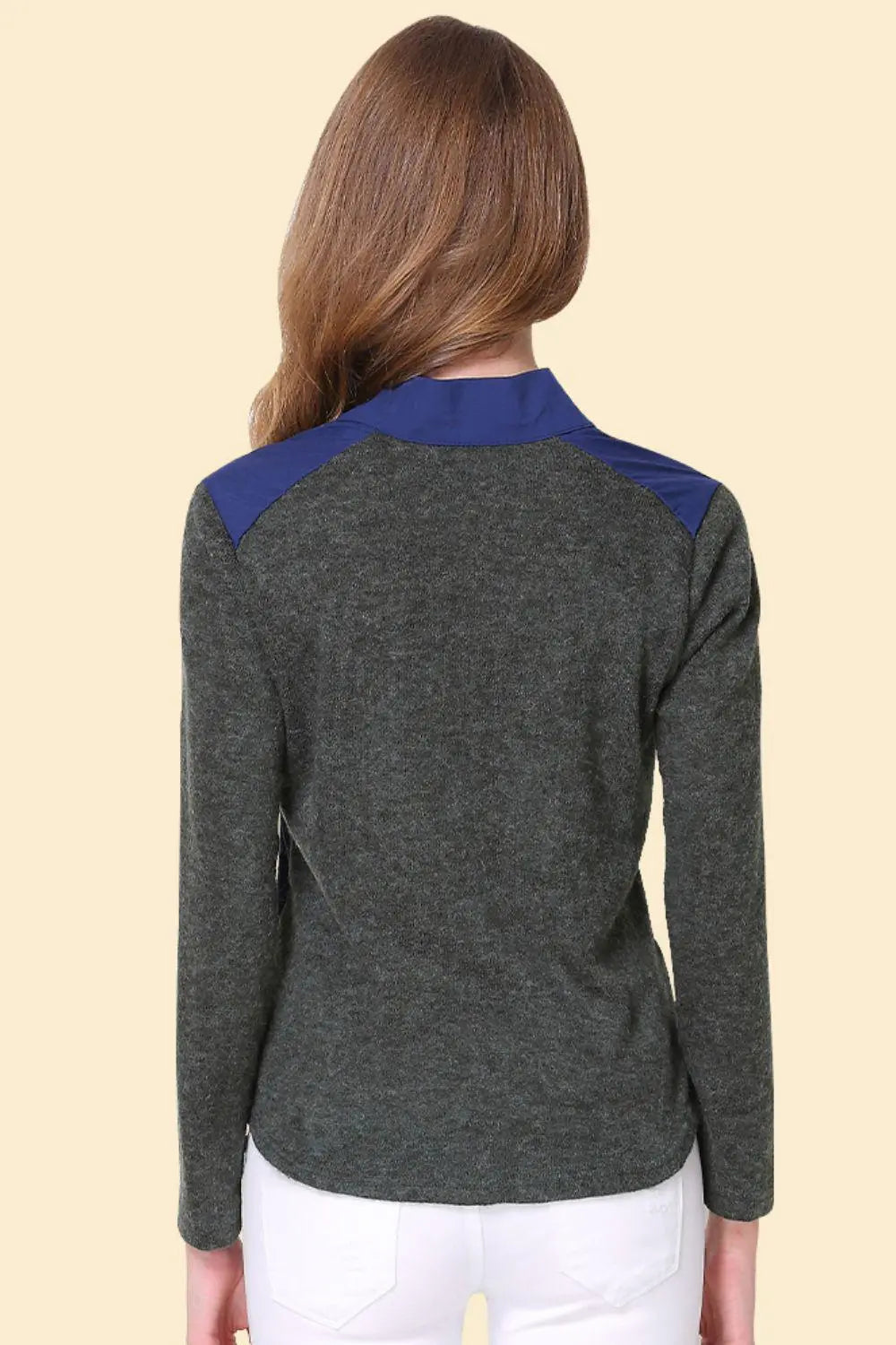 Two-Tone Spliced Shirt BLUE ZONE PLANET