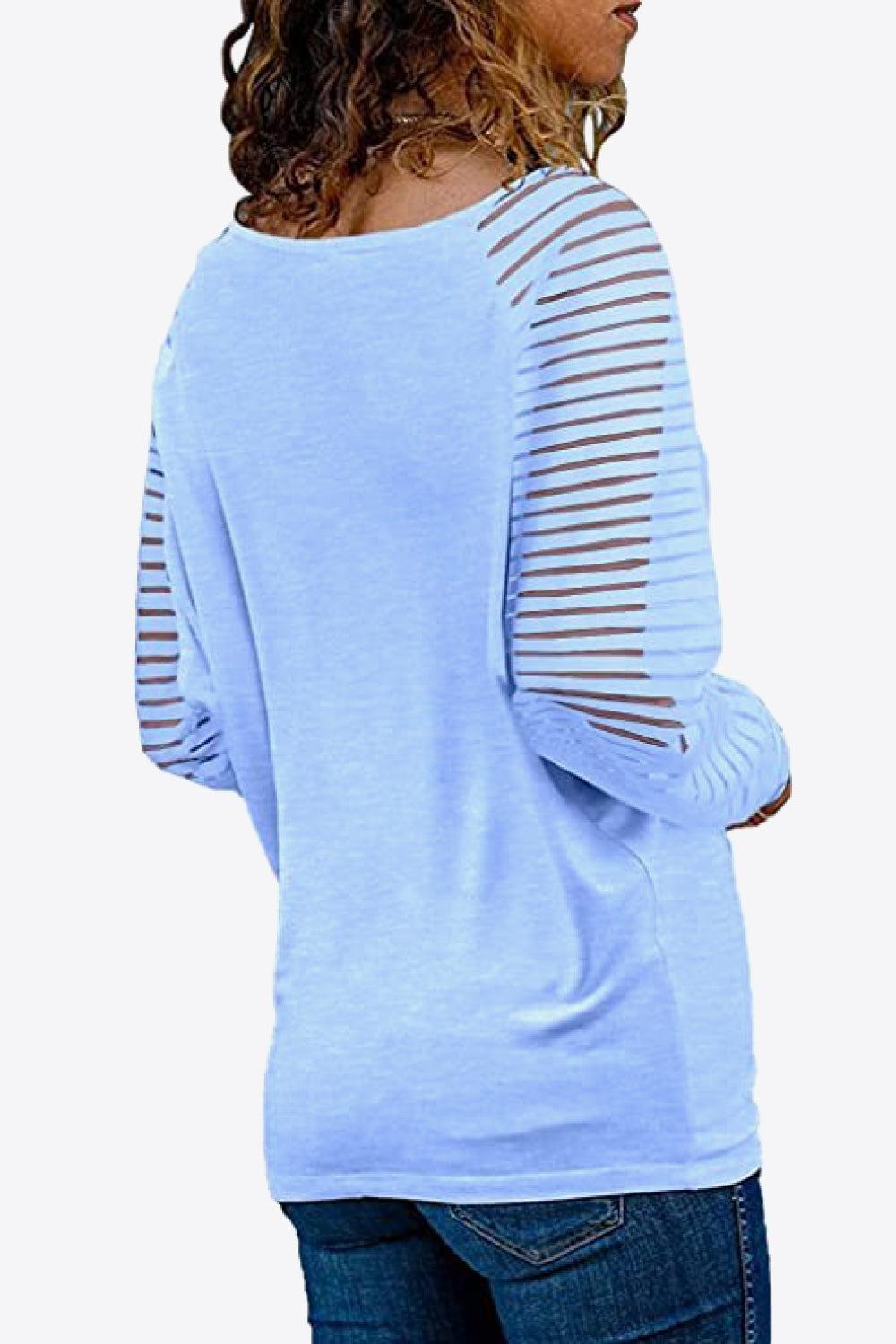 V-Neck Long Raglan Sleeve Top BLUE ZONE PLANET