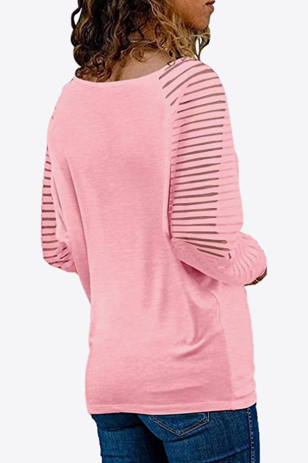 V-Neck Long Raglan Sleeve Top BLUE ZONE PLANET