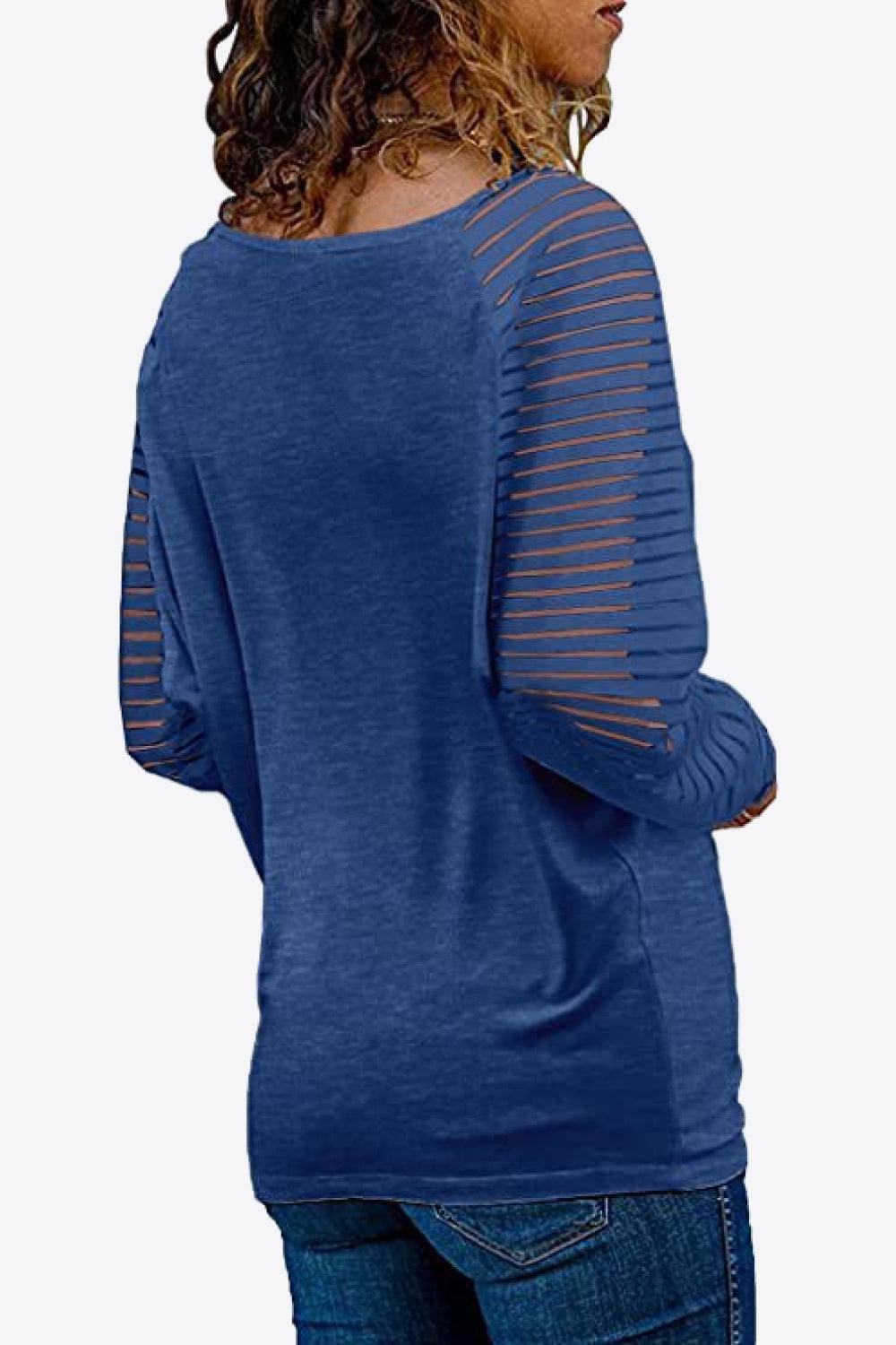 V-Neck Long Raglan Sleeve Top BLUE ZONE PLANET