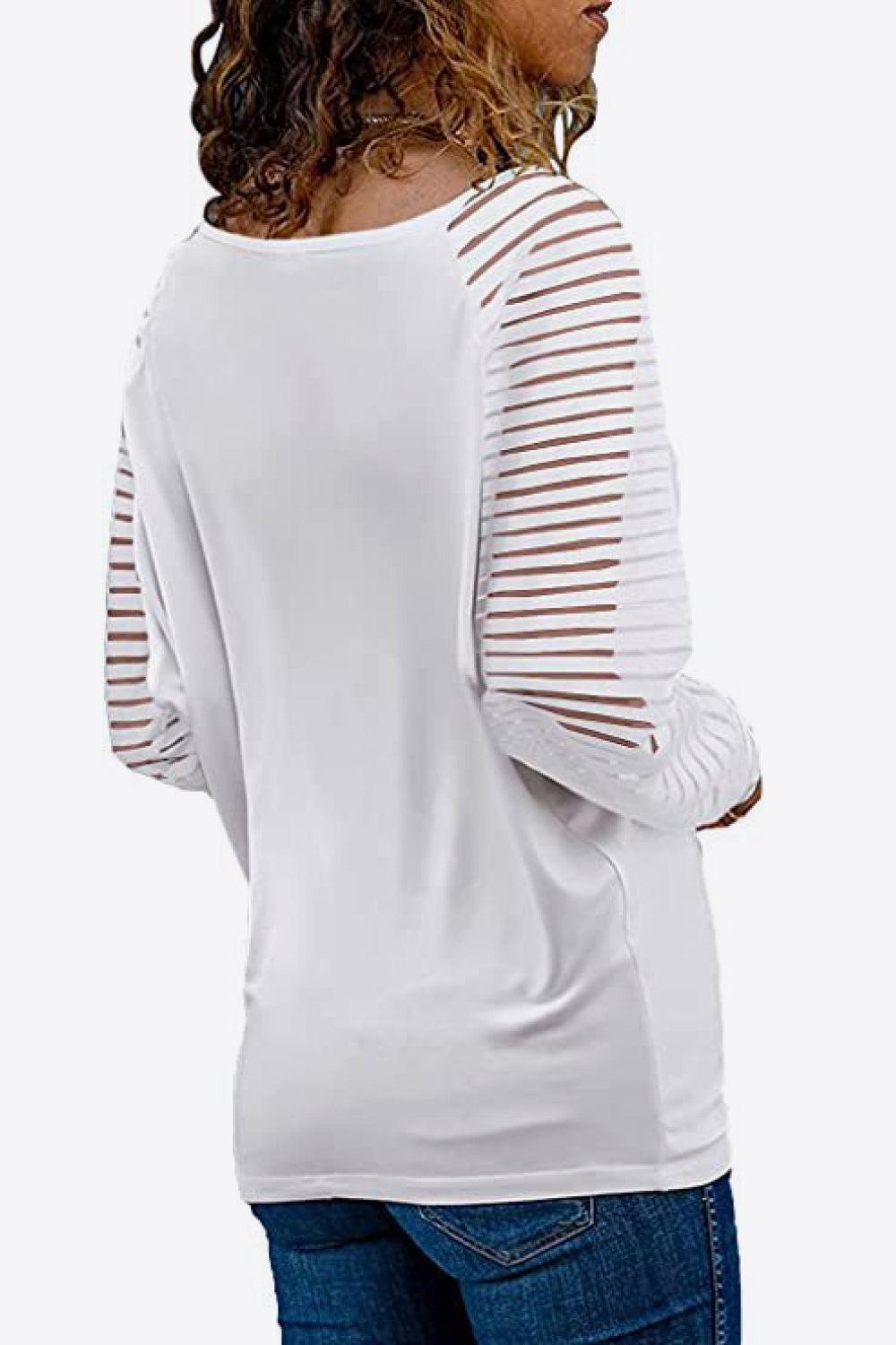 V-Neck Long Raglan Sleeve Top BLUE ZONE PLANET