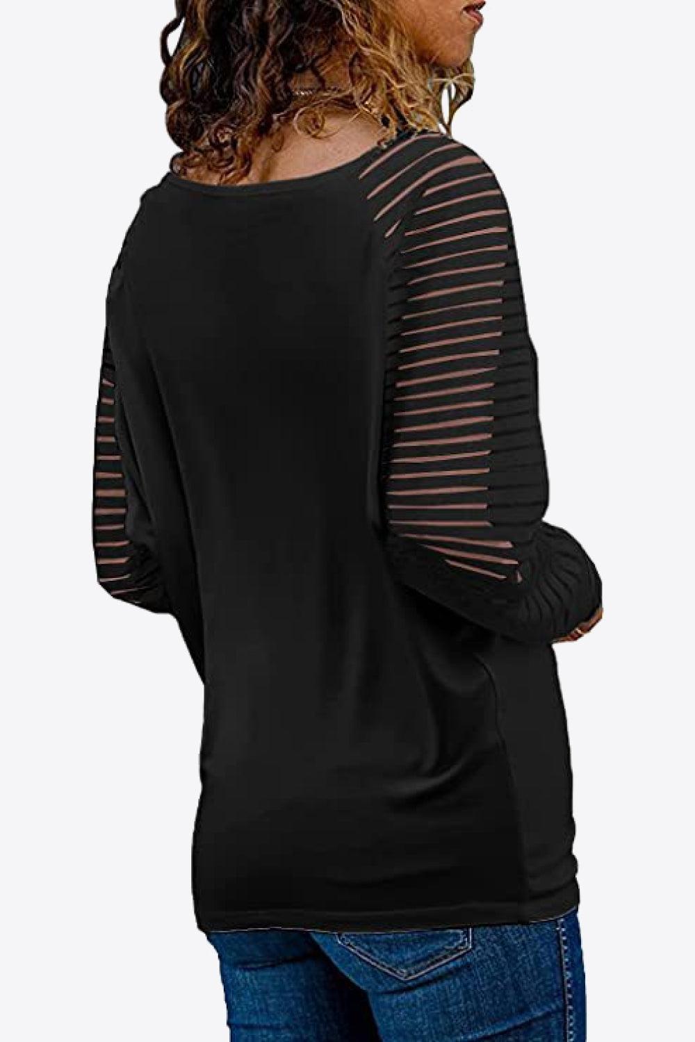 V-Neck Long Raglan Sleeve Top BLUE ZONE PLANET