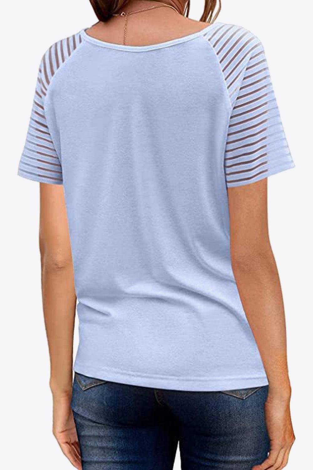 V-Neck Raglan Sleeve Tee BLUE ZONE PLANET