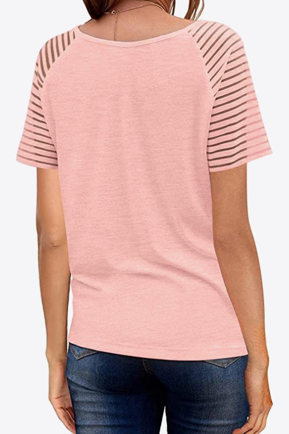 V-Neck Raglan Sleeve Tee BLUE ZONE PLANET