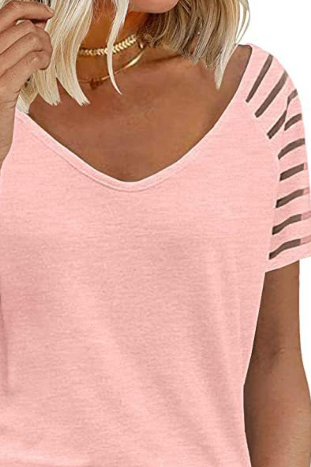V-Neck Raglan Sleeve Tee BLUE ZONE PLANET