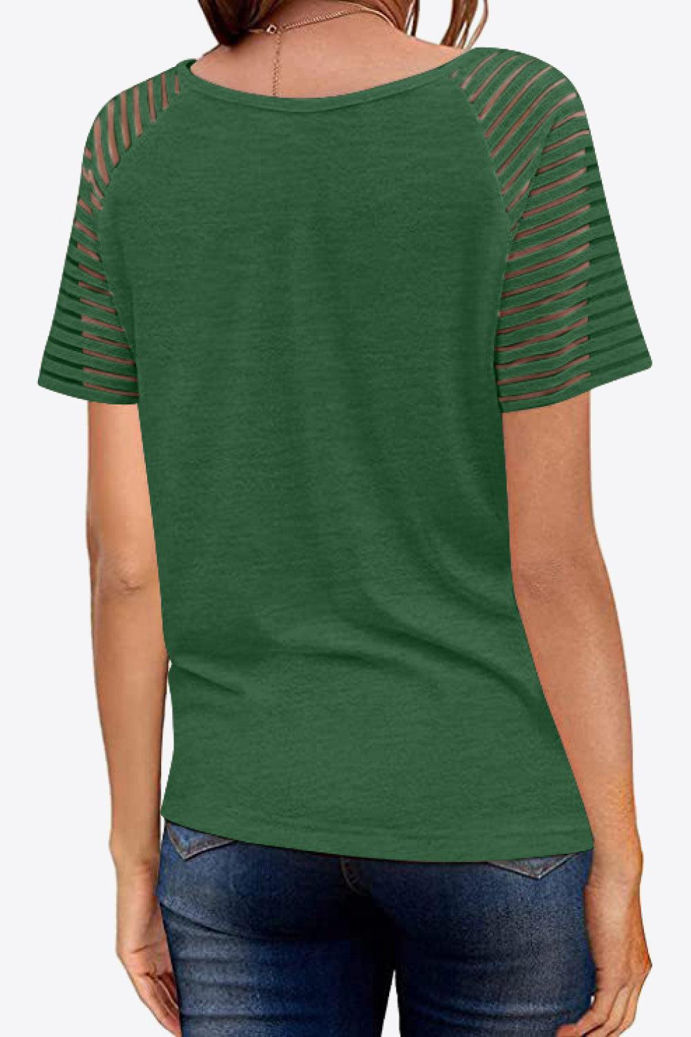 V-Neck Raglan Sleeve Tee BLUE ZONE PLANET