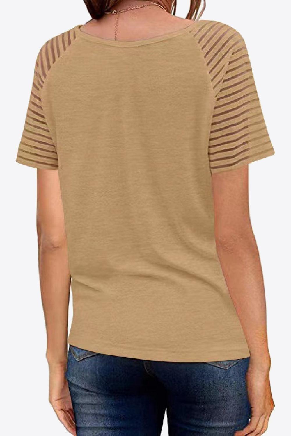 V-Neck Raglan Sleeve Tee BLUE ZONE PLANET