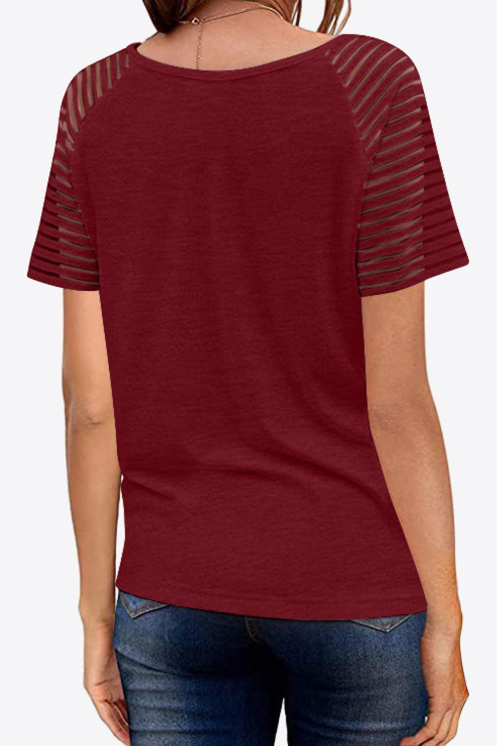 V-Neck Raglan Sleeve Tee BLUE ZONE PLANET