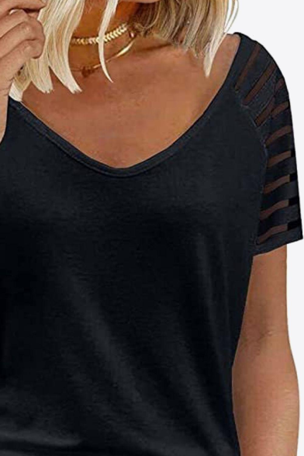 V-Neck Raglan Sleeve Tee BLUE ZONE PLANET