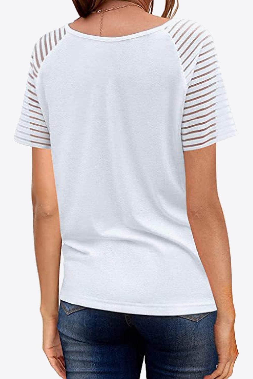V-Neck Raglan Sleeve Tee BLUE ZONE PLANET