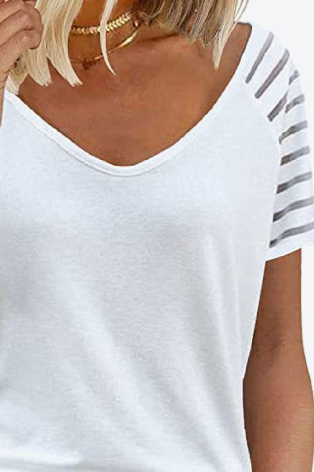 V-Neck Raglan Sleeve Tee BLUE ZONE PLANET