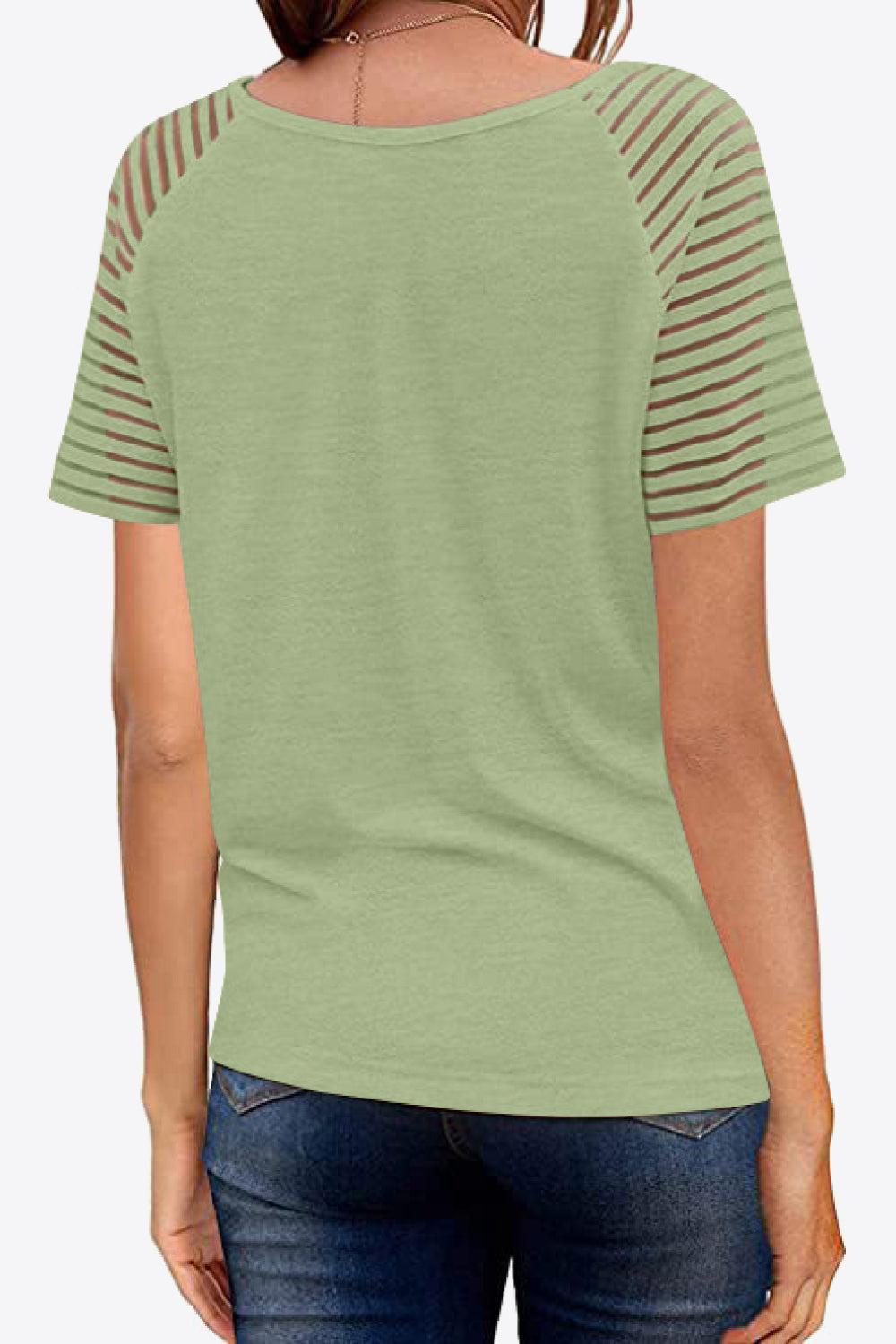 V-Neck Raglan Sleeve Tee BLUE ZONE PLANET