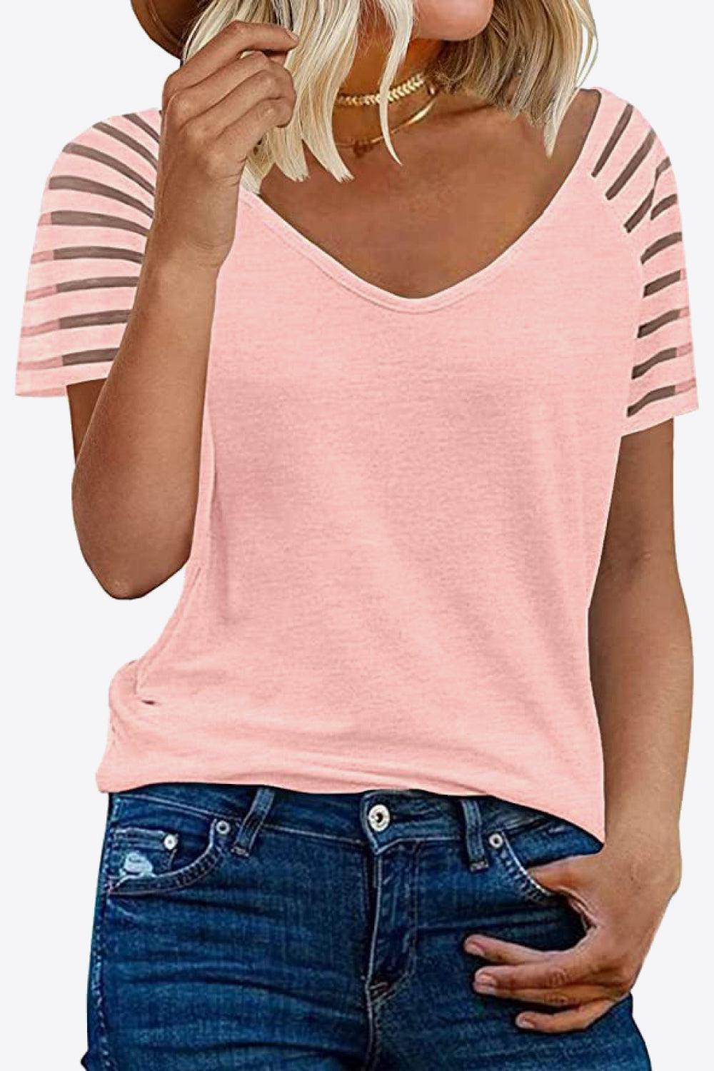 V-Neck Raglan Sleeve Tee BLUE ZONE PLANET