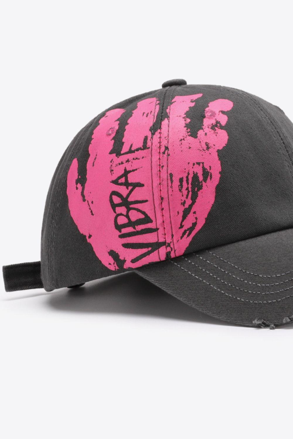 VIBRA Graphic Distressed Adjustable Baseball Cap BLUE ZONE PLANET