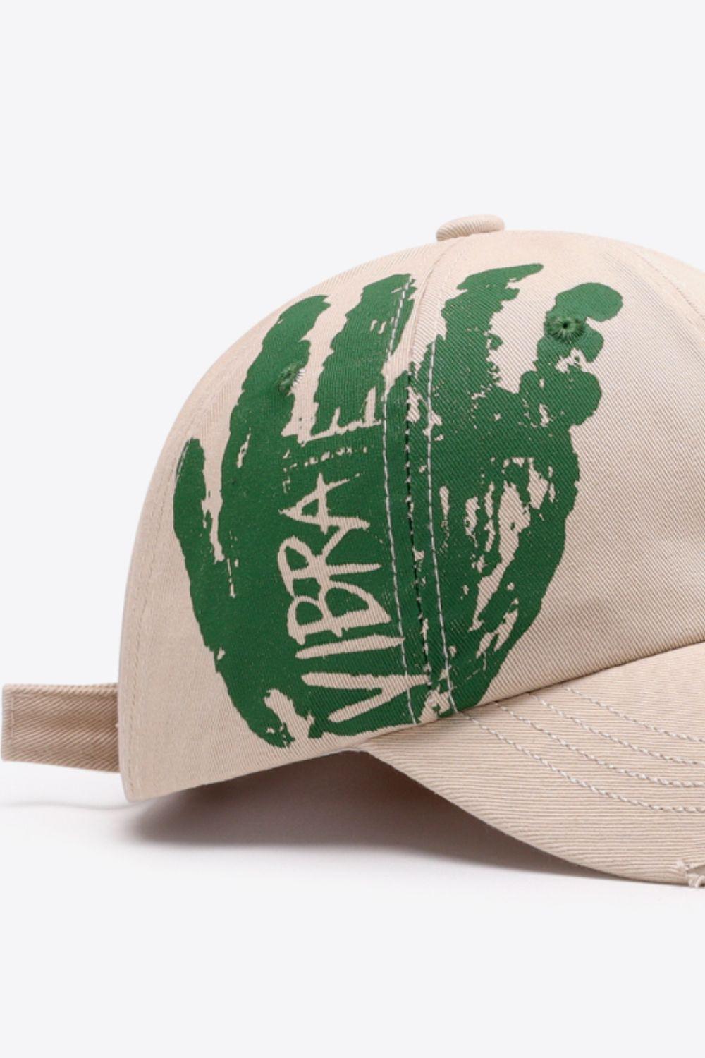 VIBRA Graphic Distressed Adjustable Baseball Cap BLUE ZONE PLANET