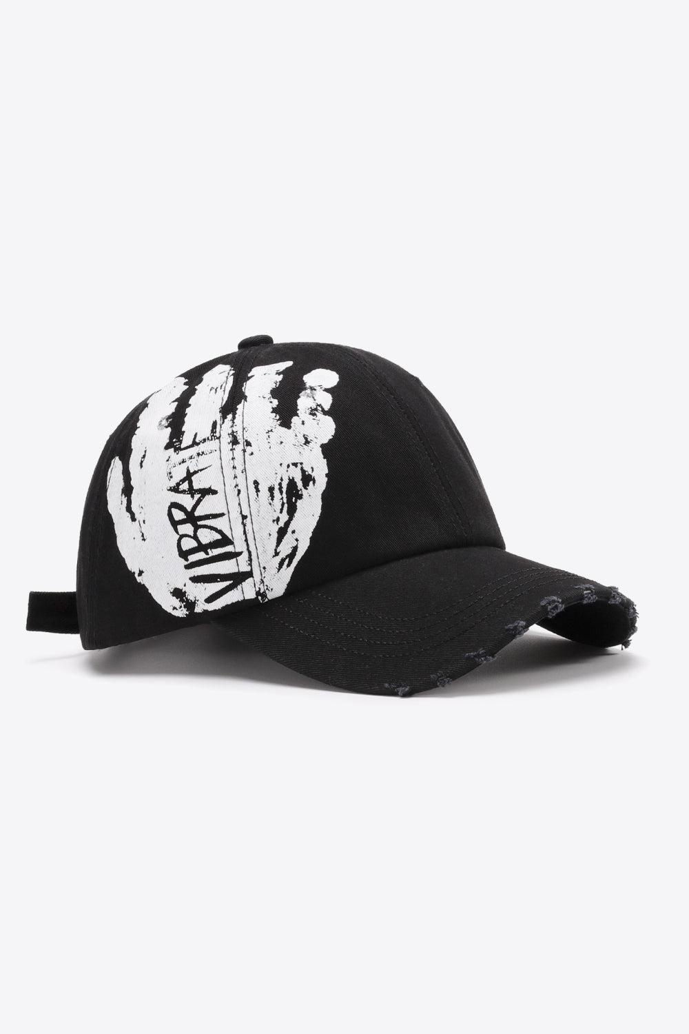 VIBRA Graphic Distressed Adjustable Baseball Cap BLUE ZONE PLANET