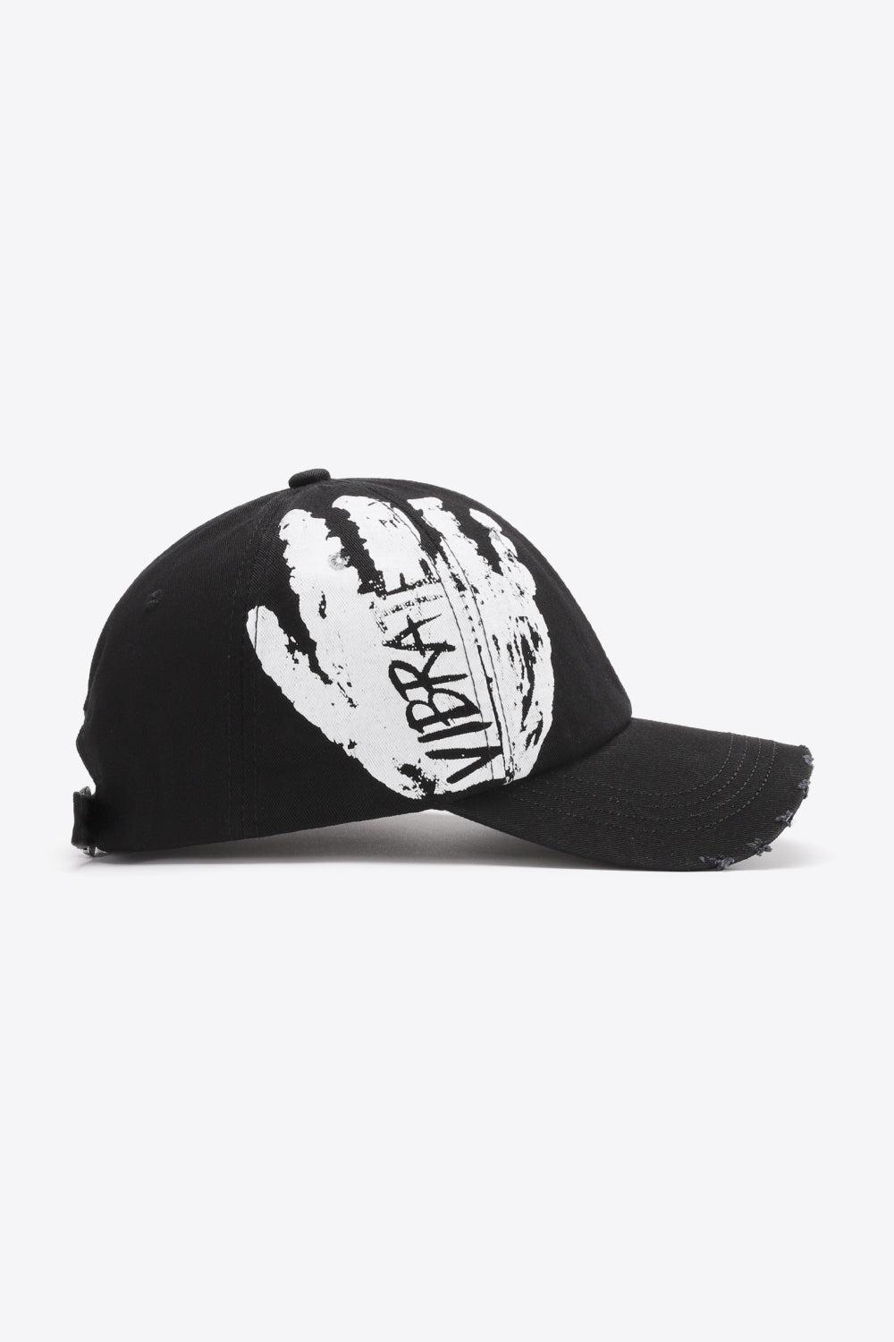 VIBRA Graphic Distressed Adjustable Baseball Cap BLUE ZONE PLANET