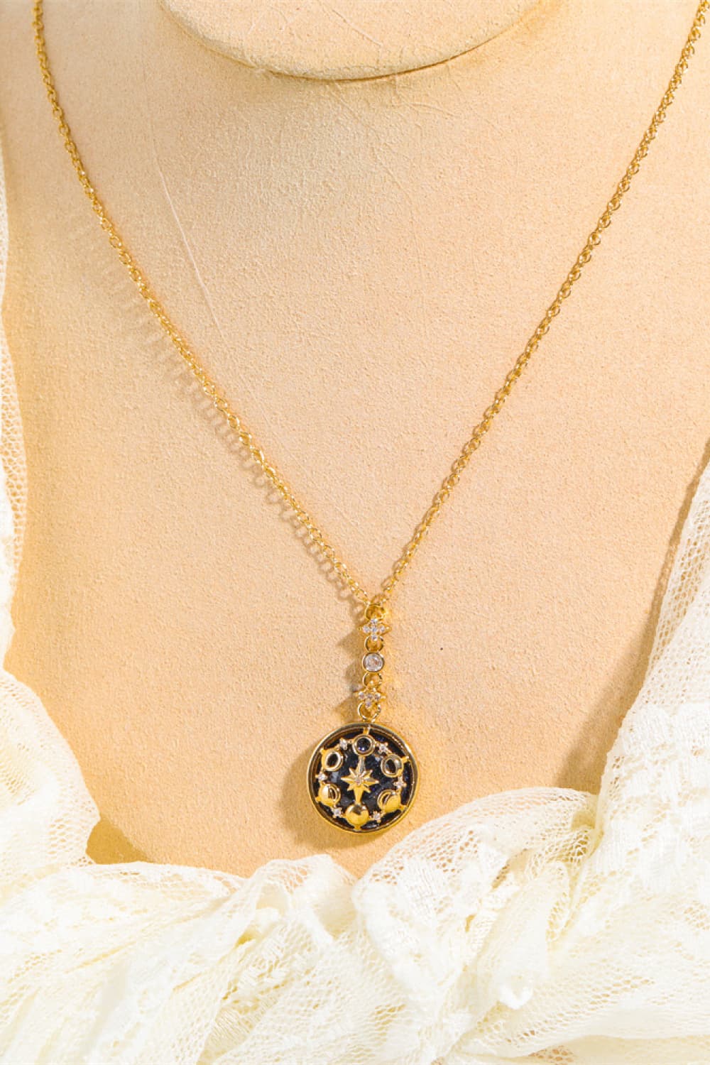 Vintage Blue Sandstone Pendant Copper Necklace BLUE ZONE PLANET
