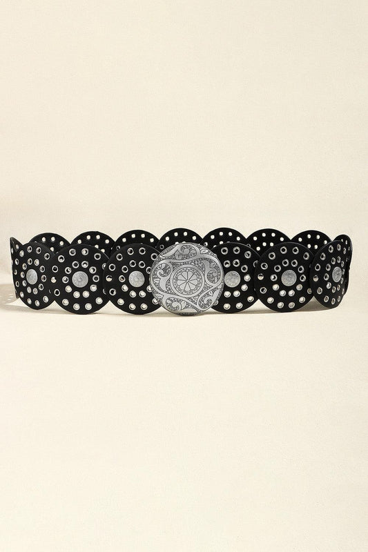 Vintage PU Leather Wide Belt BLUE ZONE PLANET
