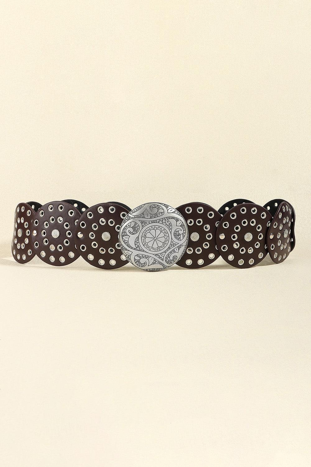 Vintage PU Leather Wide Belt BLUE ZONE PLANET