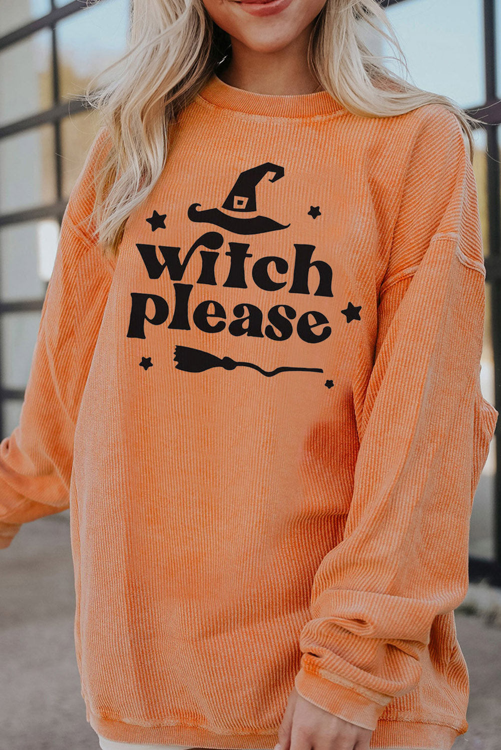 WITCH PLEASE Graphic Dropped Shoulder Sweatshirt BLUE ZONE PLANET