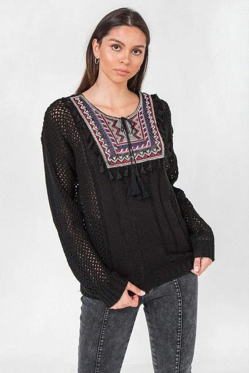 Waffle Knit Sweater Blue Zone Planet