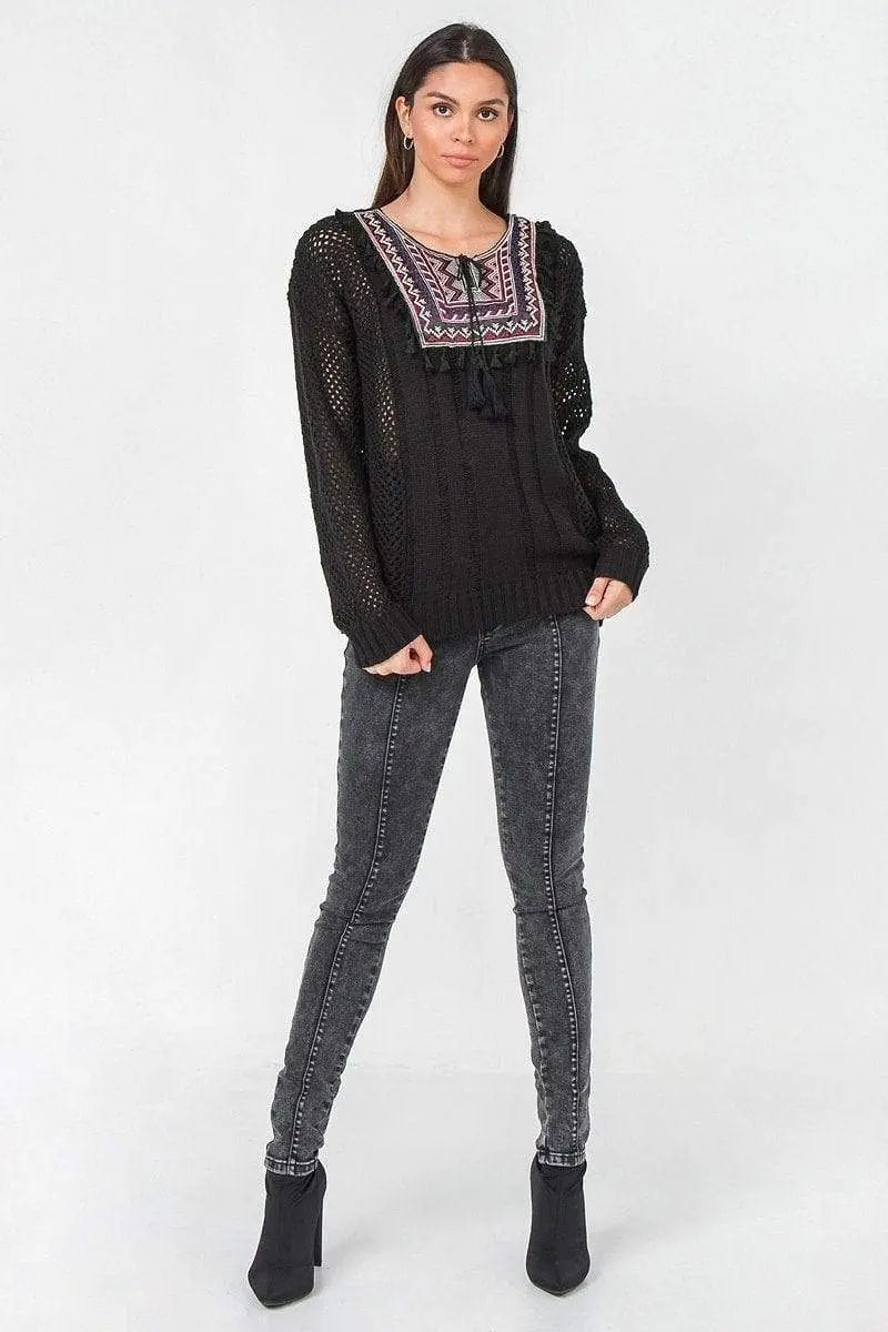 Waffle Knit Sweater Blue Zone Planet