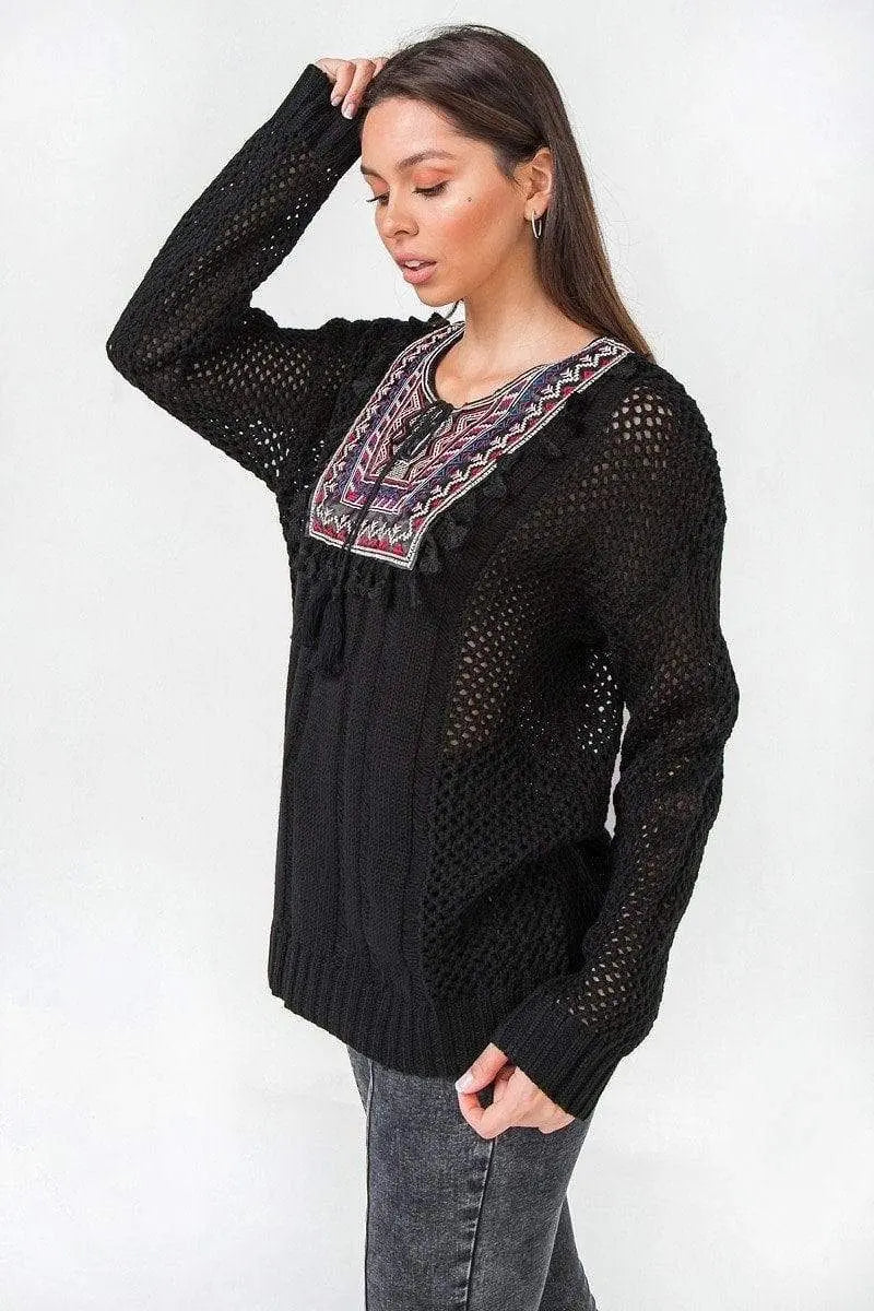Waffle Knit Sweater Blue Zone Planet